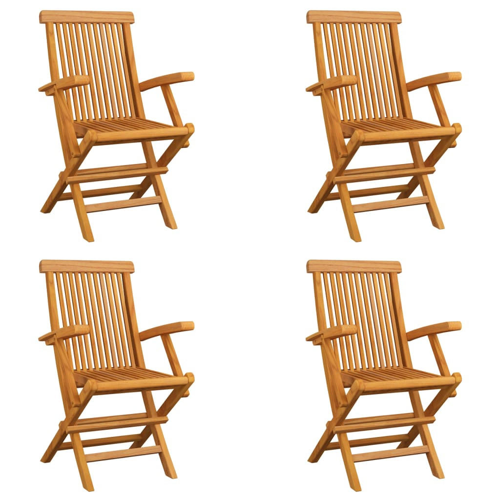 GARTENKLAPPSESSEL, 55/60/89 cm, aus Massivholz Teak, 4er-Set - Braun, Holz (55/89/60cm) - vidaXL