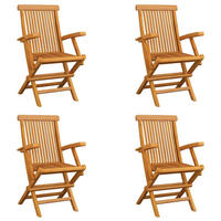 GARTENKLAPPSESSEL, 55/60/89 cm, aus Massivholz Teak, 4er-Set - Braun, Holz (55/89/60cm) - vidaXL