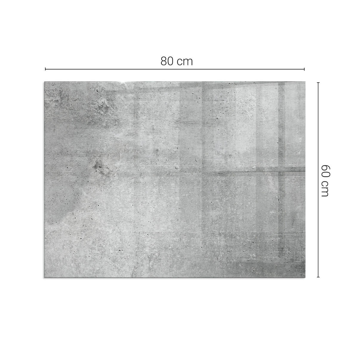 GLASPLATTE für Kamin 80x60 cm - Grau, Glas (80/60/0.4cm) - TULUP