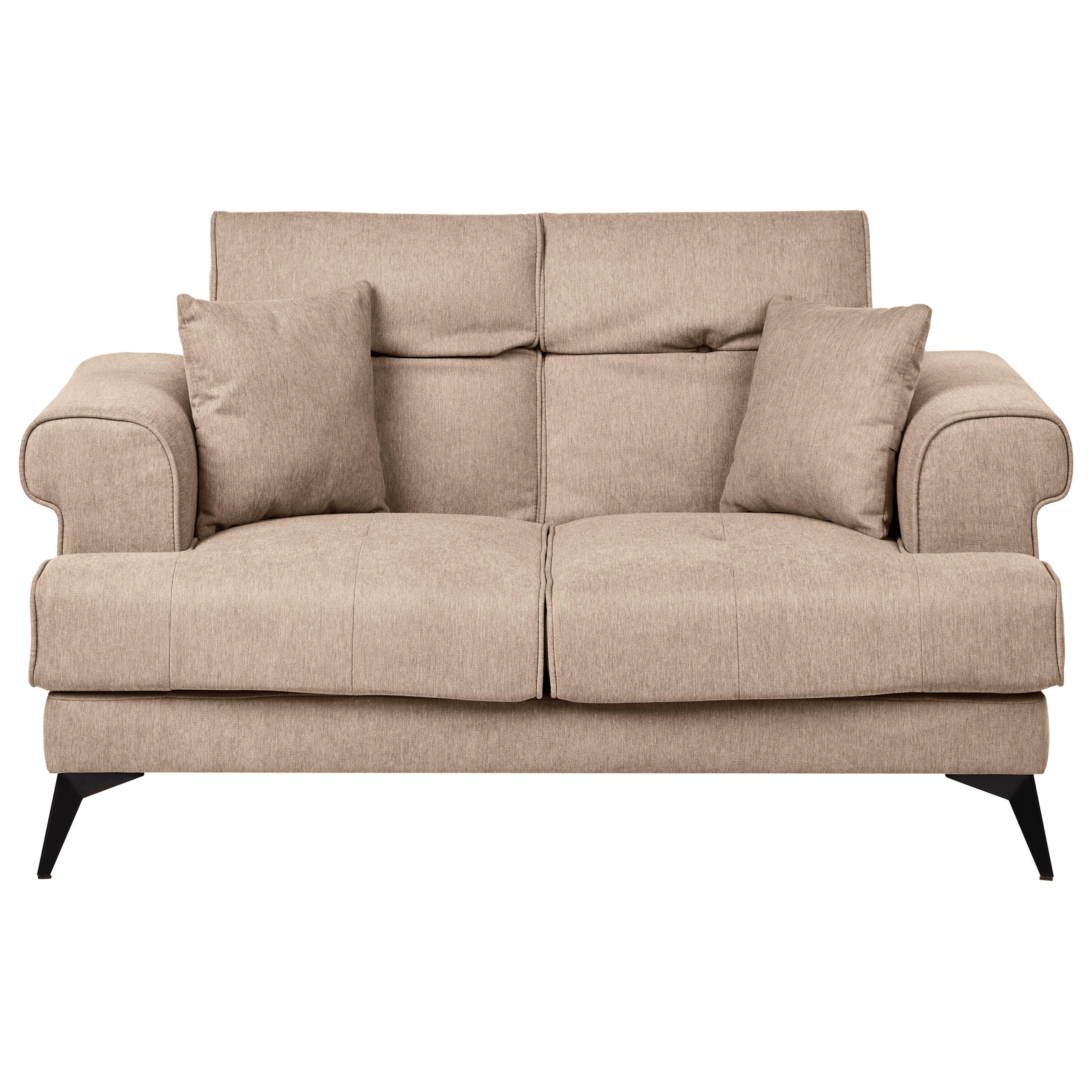 2-SITZER-SOFA Stoff Hellbraun Skive - Hellbraun, Textil (160/88/85cm) - Beliani