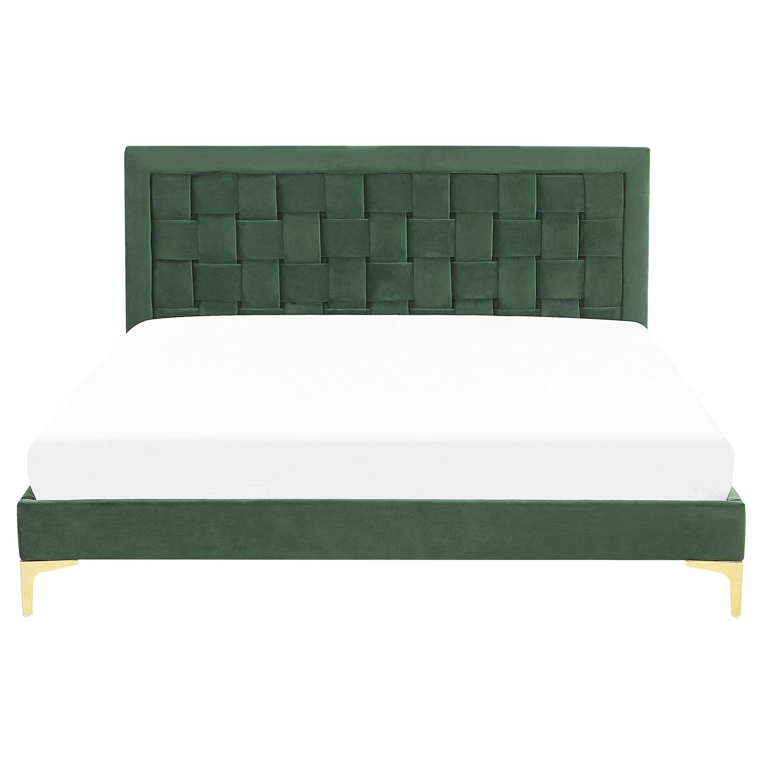DOPPELBETT 160/200cm Dunkelgrün Limoux - Dunkelgrün, Textil (160/200cm) - Beliani