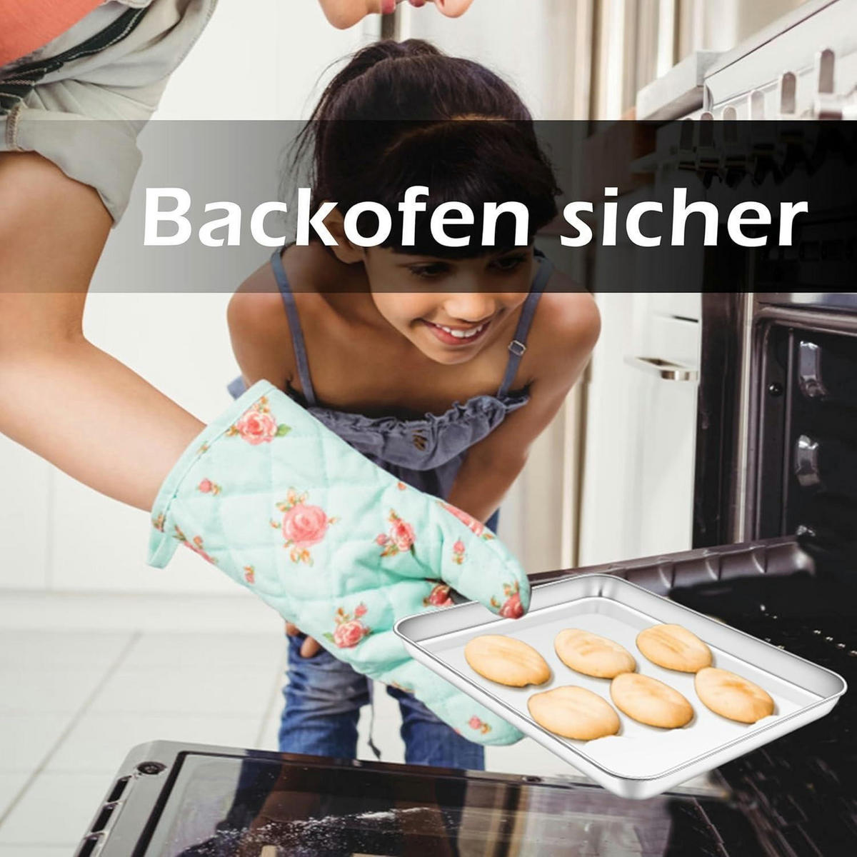 BACKBLECH 2er Set Edelstahl 26,5 x 20,5 x 2,5 cm - Silberfarben, Metall (20/2/26cm)