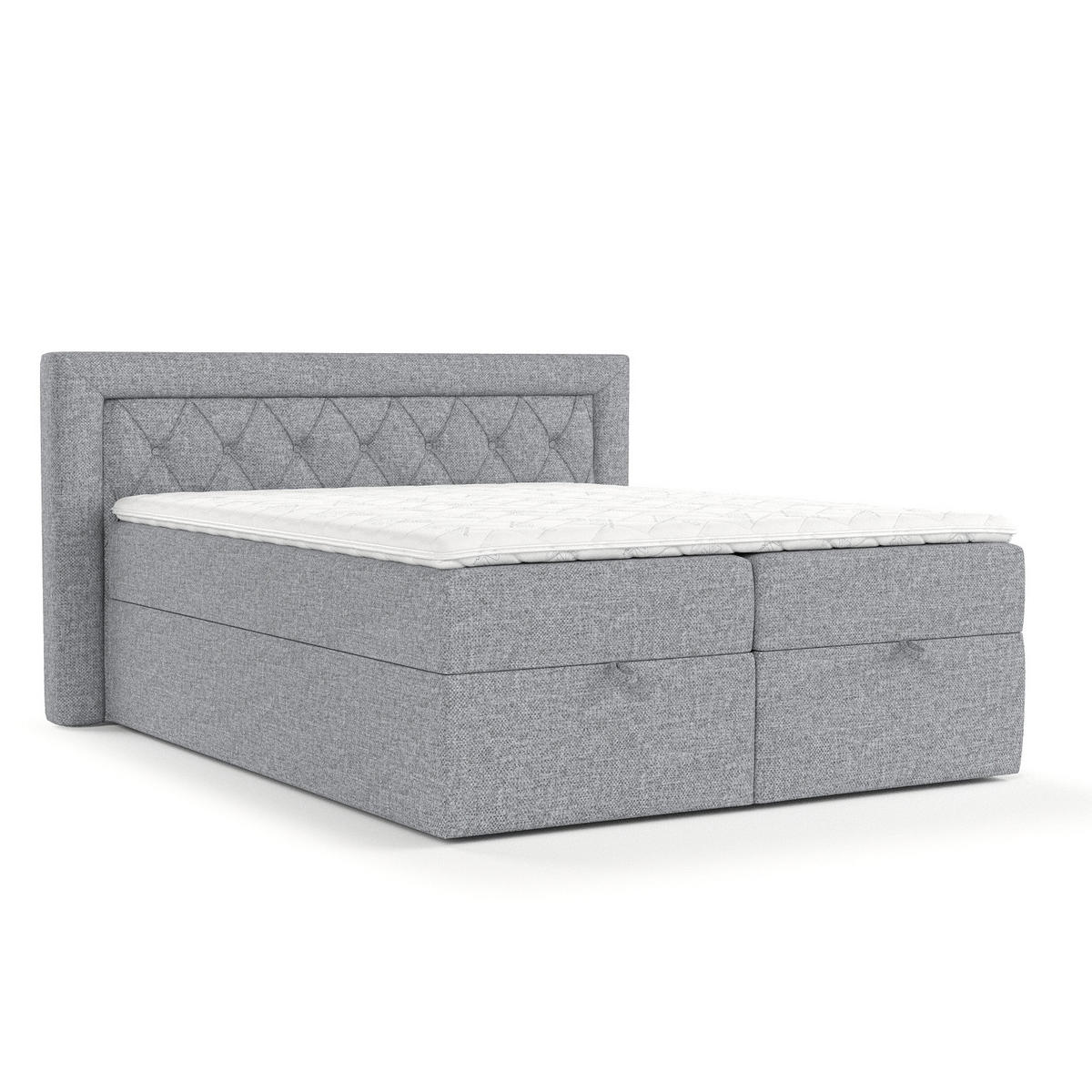 BOXBETT Jayleen Grau 140/200 cm - Schwarz/Grau, Holz/Holzwerkstoff (140/200cm) - Maison de Reve