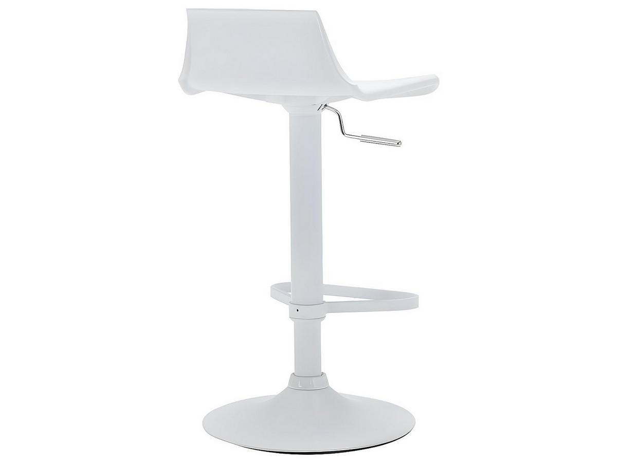 BARHOCKER - 45 cm x 45 cm - plastik - weiß Calas - Weiß, Kunststoff/Metall (45/95.5/45cm) - Vente-Unique