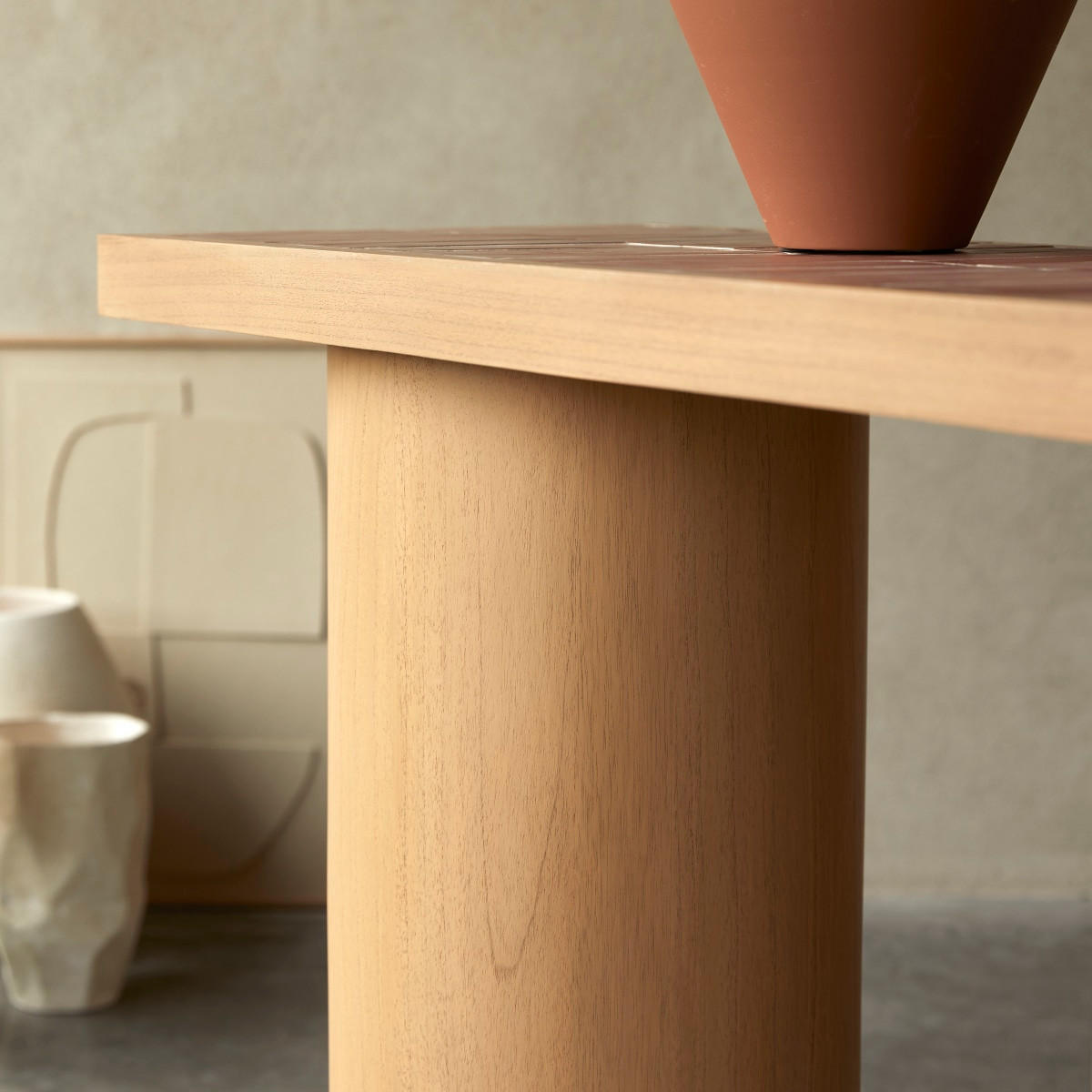 KONSOLENTISCH Karel Natur aus Teak - Naturfarben, Holz (45/137/81cm) - Tikamoon