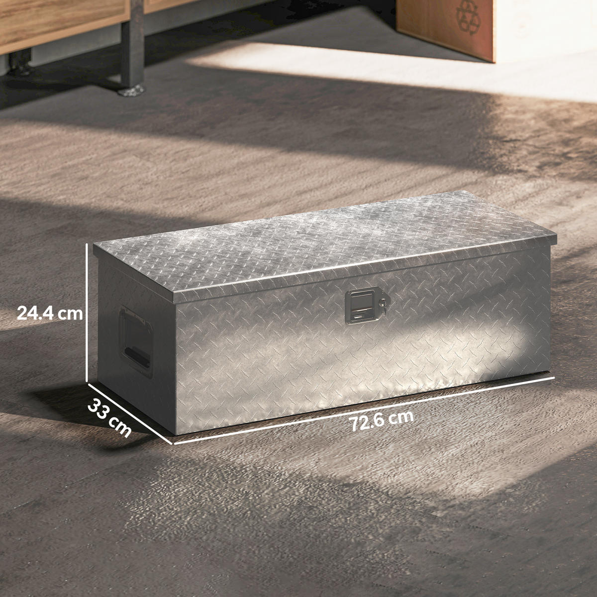 WERKZEUGKASTEN, 43-Liter-Alu-Kasten mit Schloss, 76,2 x 33 x 24,4 cm, Silber - Multicolor, Kunststoff (33/24.4/76.2cm) - FORIOUS