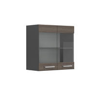 KÜCHENGLASHÄNGESCHRANK R-Line Edelgrau 60 cm - Anthrazit/Braun, Holzwerkstoff (60/60/31cm) - Vicco