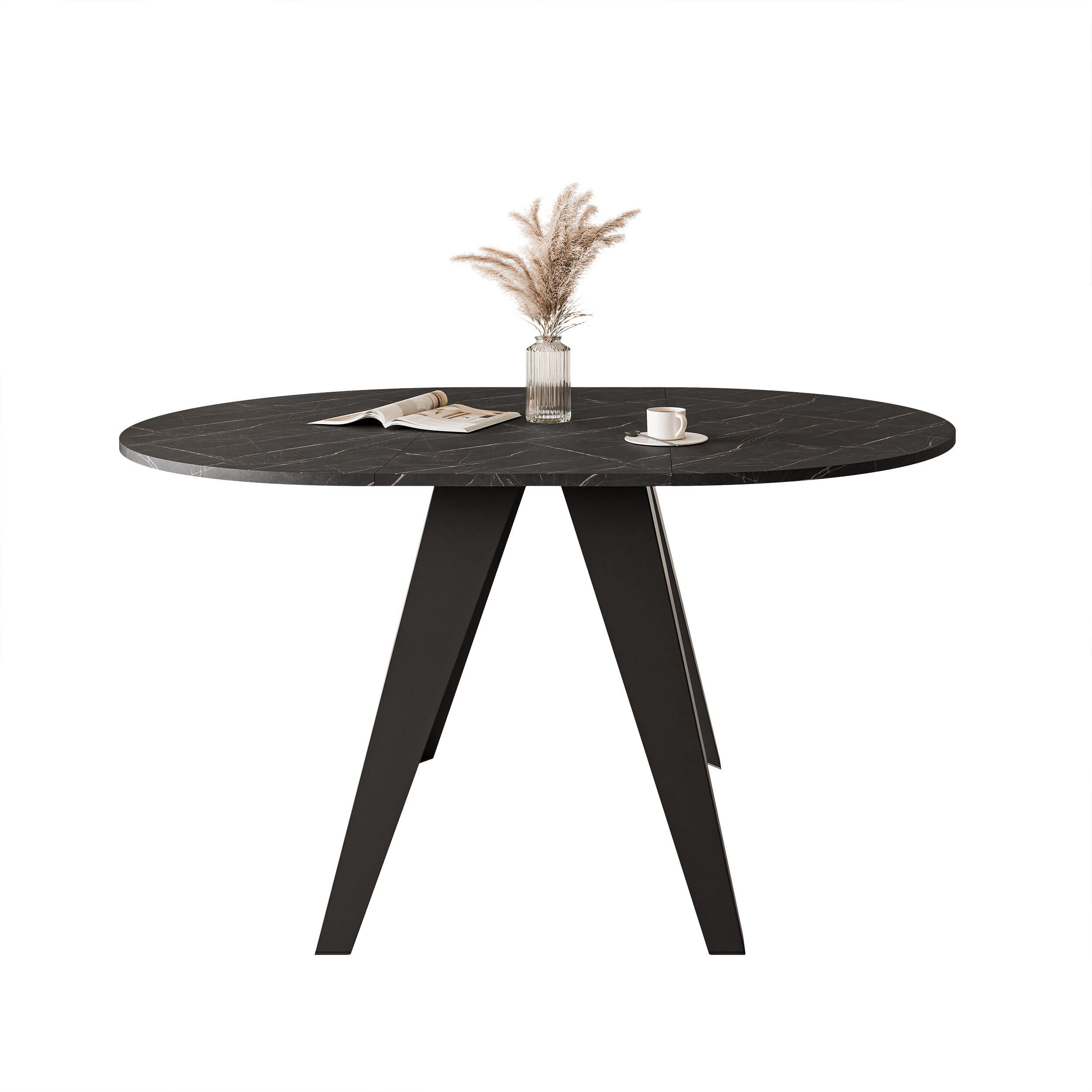 ESSTISCH ausziehbar auf MDF, Schwarz - Schwarz, Holzwerkstoff (90/90/76cm) - Idohome