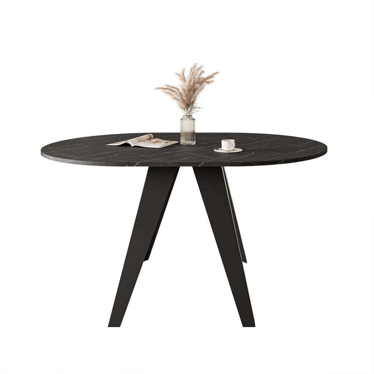 ESSTISCH ausziehbar auf MDF, Schwarz - Schwarz, Holzwerkstoff (90/90/76cm) - Idohome