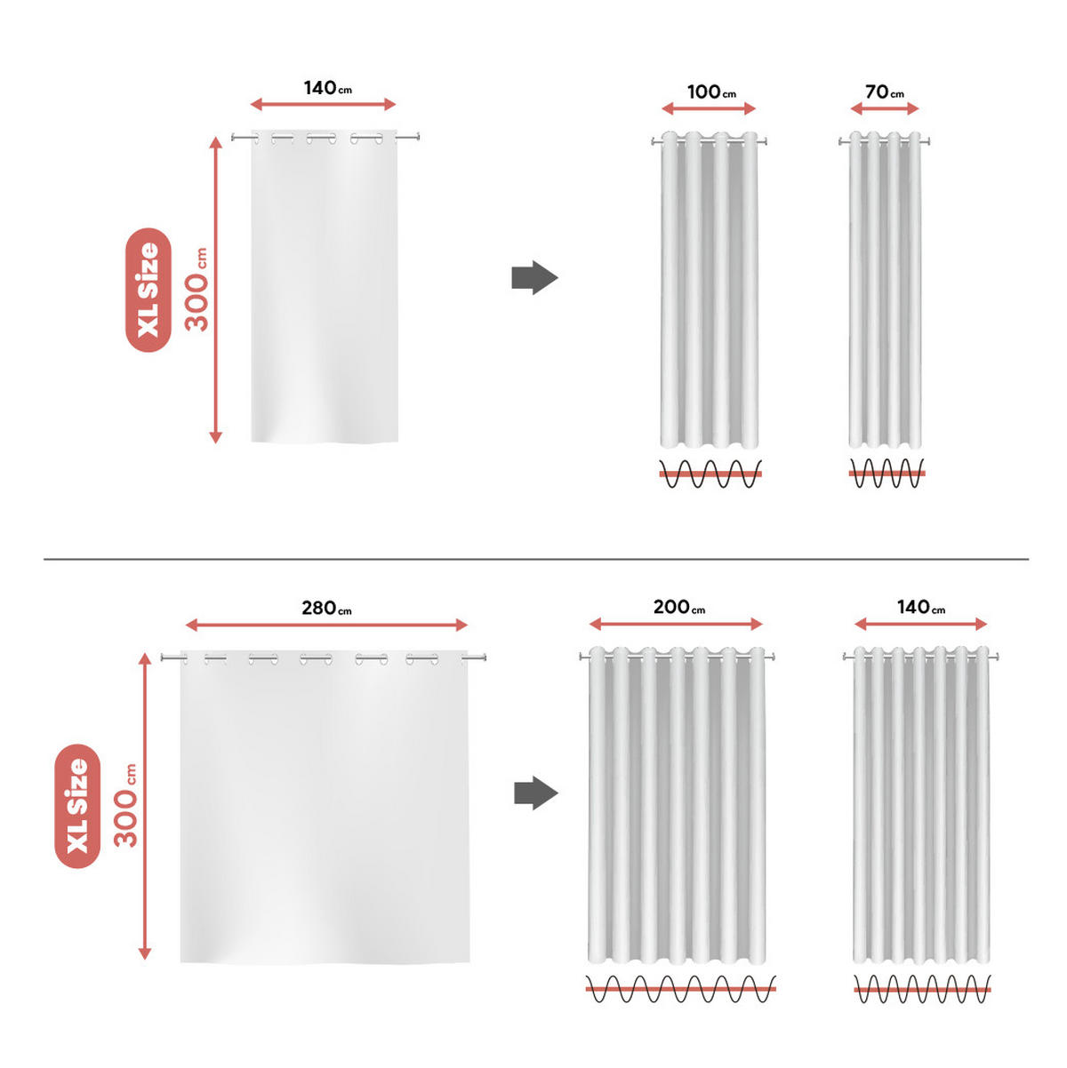 VORHANG MIT ÖSEN – lichtdurchlässig Beige 280X300 - Beige, Kunststoff (280/300cm) - STORESDECO