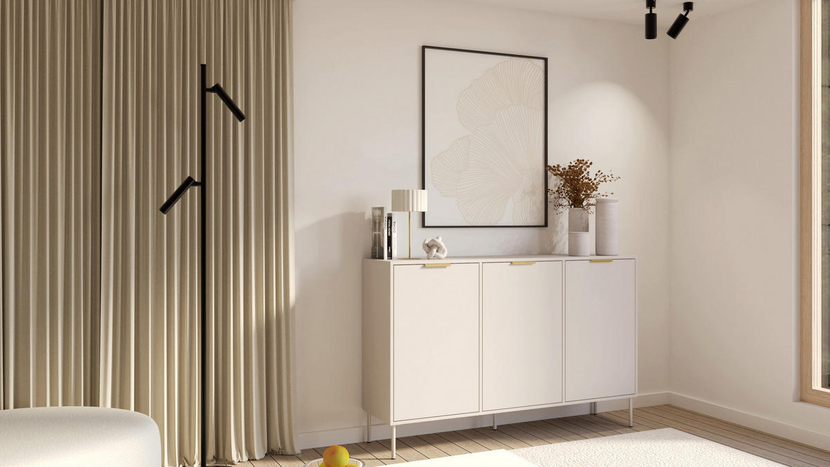 SIDEBOARD Vena Kaschmir 150 cm - Kaschmir/Goldfarben, Holzwerkstoff/Kunststoff (150/86/40cm) - Selsey