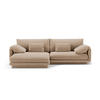 ECKSOFA links Torino aus Samt sandfarben 4 Sitzplätze - Sandfarben, Textil (170/250cm) - Micadoni