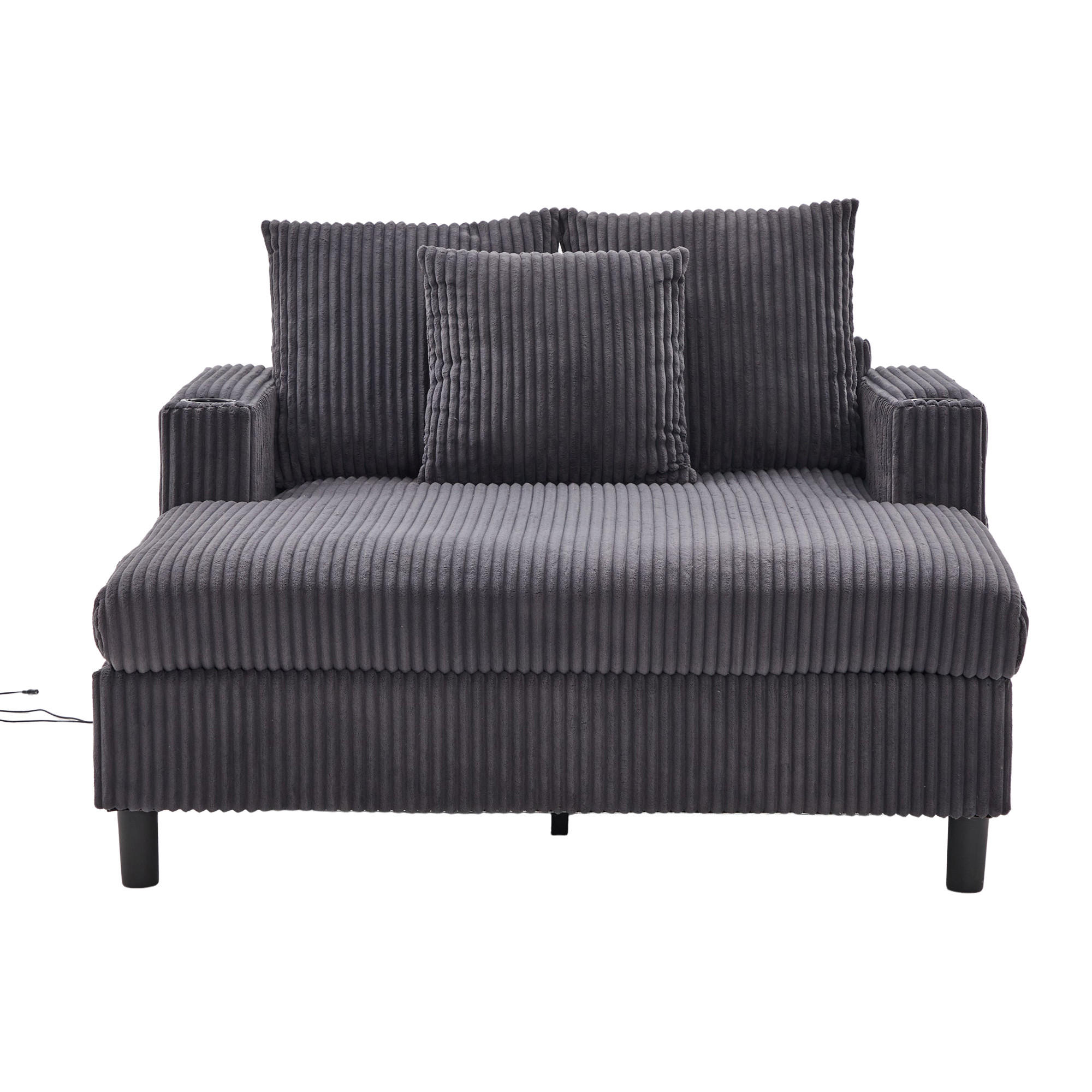 SOFABETT 142/128/85 cm Dunkelgrau - Dunkelgrau, Textil (128/85/142cm)