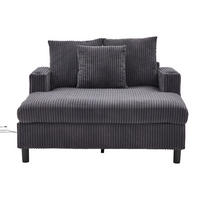 SOFABETT 142/128/85 cm Dunkelgrau - Dunkelgrau, Textil (128/85/142cm)