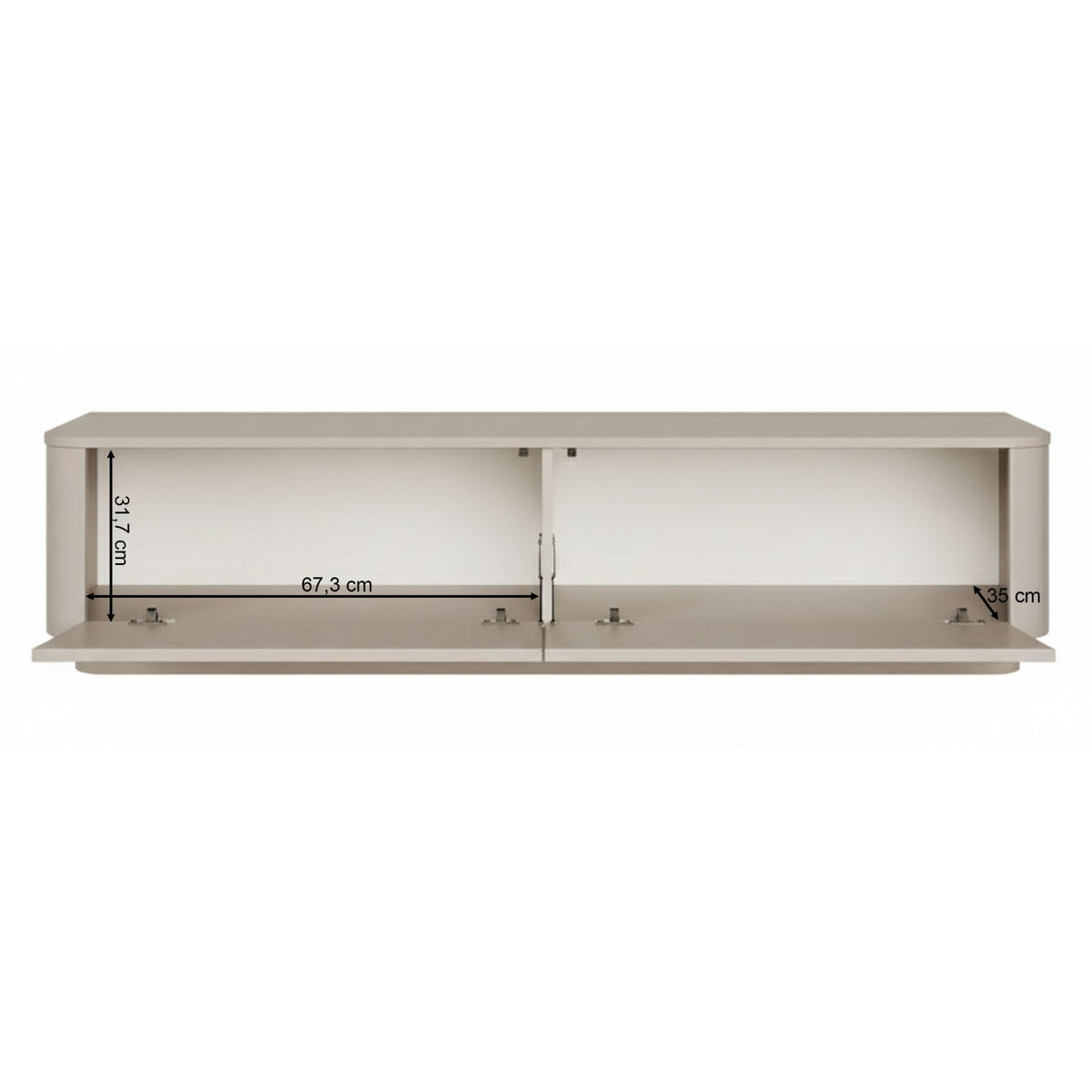 TV-BOARD Luvio Kaschmirgrau hängend oder stehend 140/41/39 cm - Taupe, Holzwerkstoff (140/40.9/39cm) - Selsey