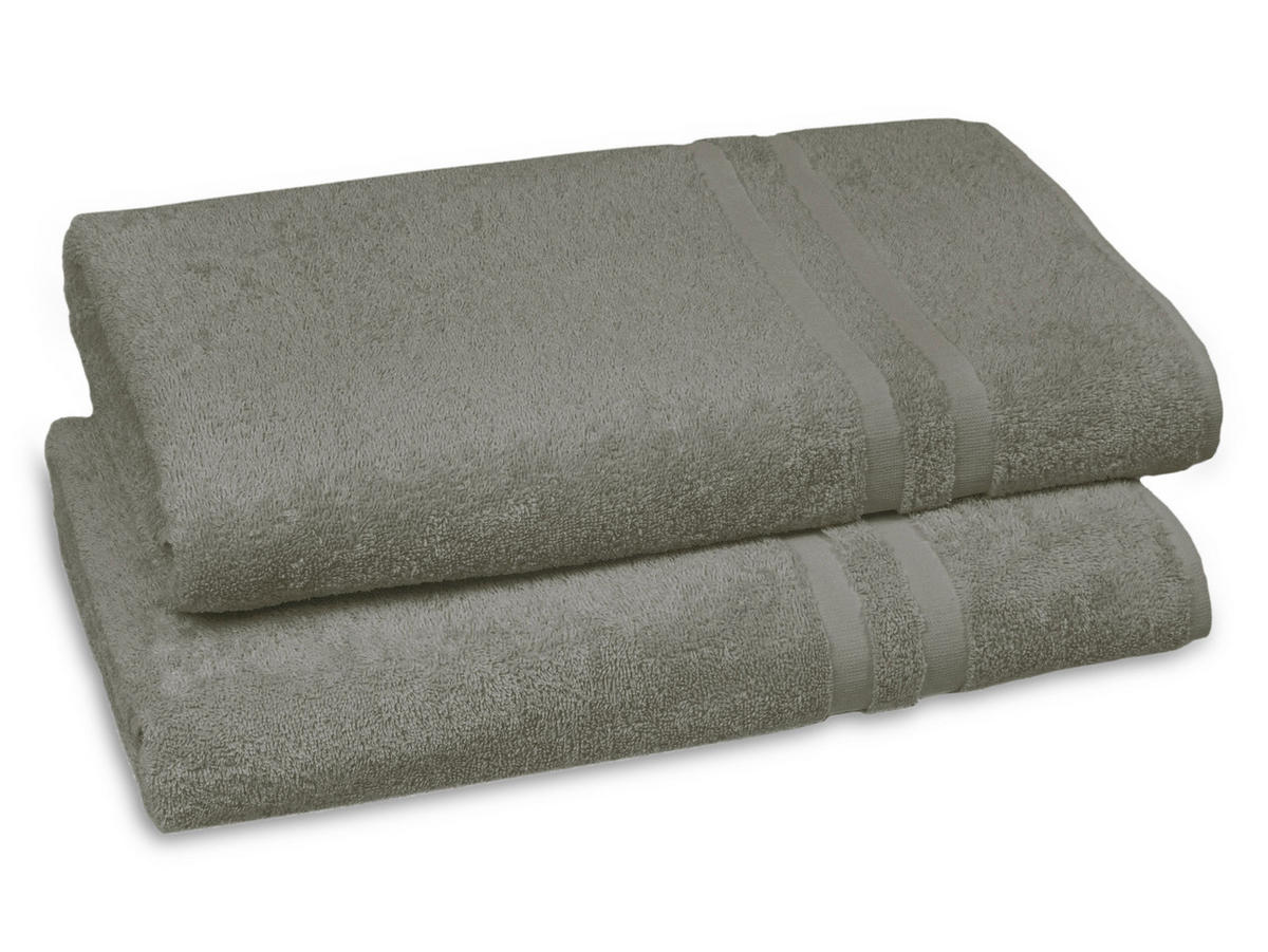 SAUNATUCH, 2er-Set, 70x180 cm, 100% Baumwolle, Braun - Taupe, Textil (70/180cm) - Zollner
