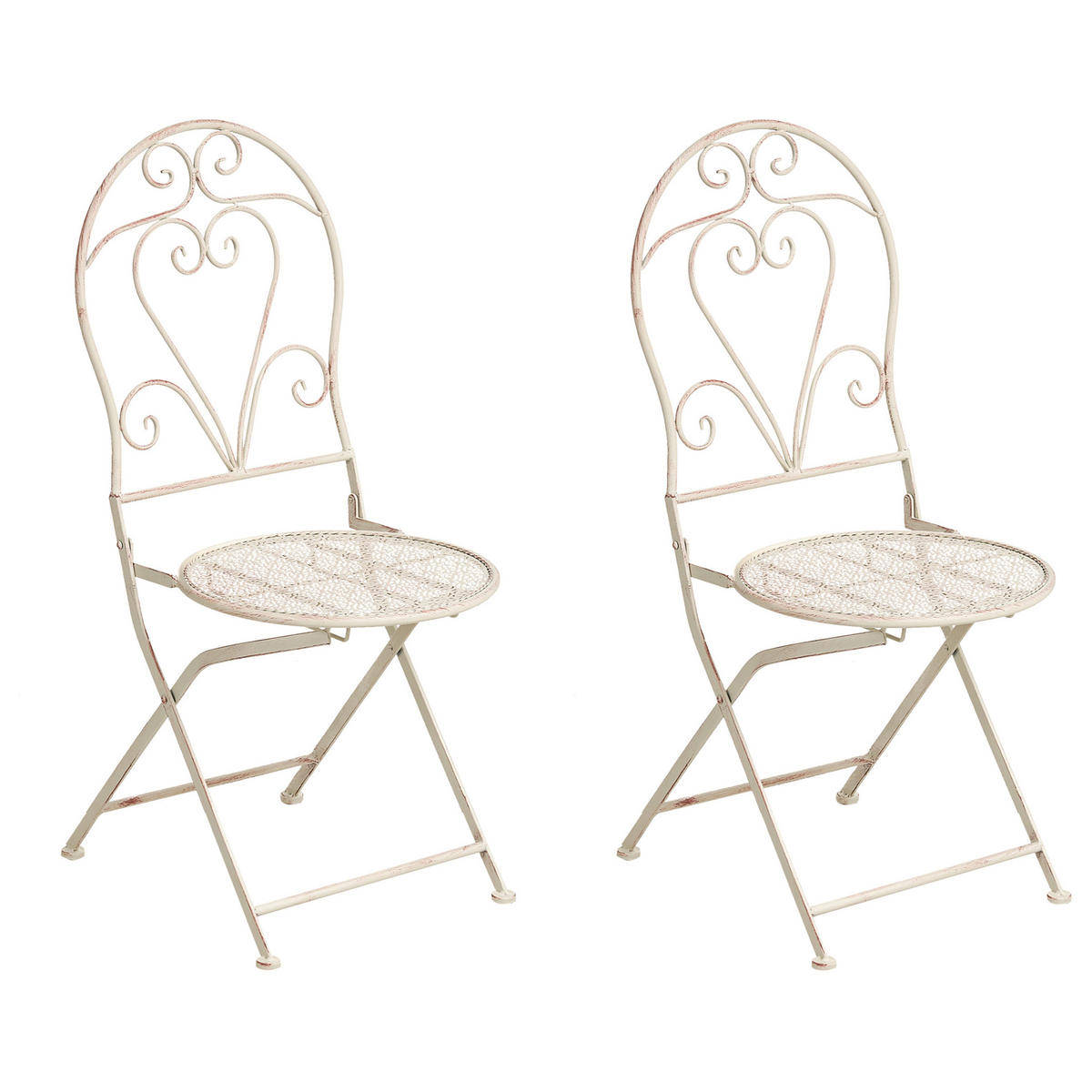 GARTENSTUHL 2er-Set Hellbeige Folelli - Beige, Metall (40/95/46cm) - Beliani