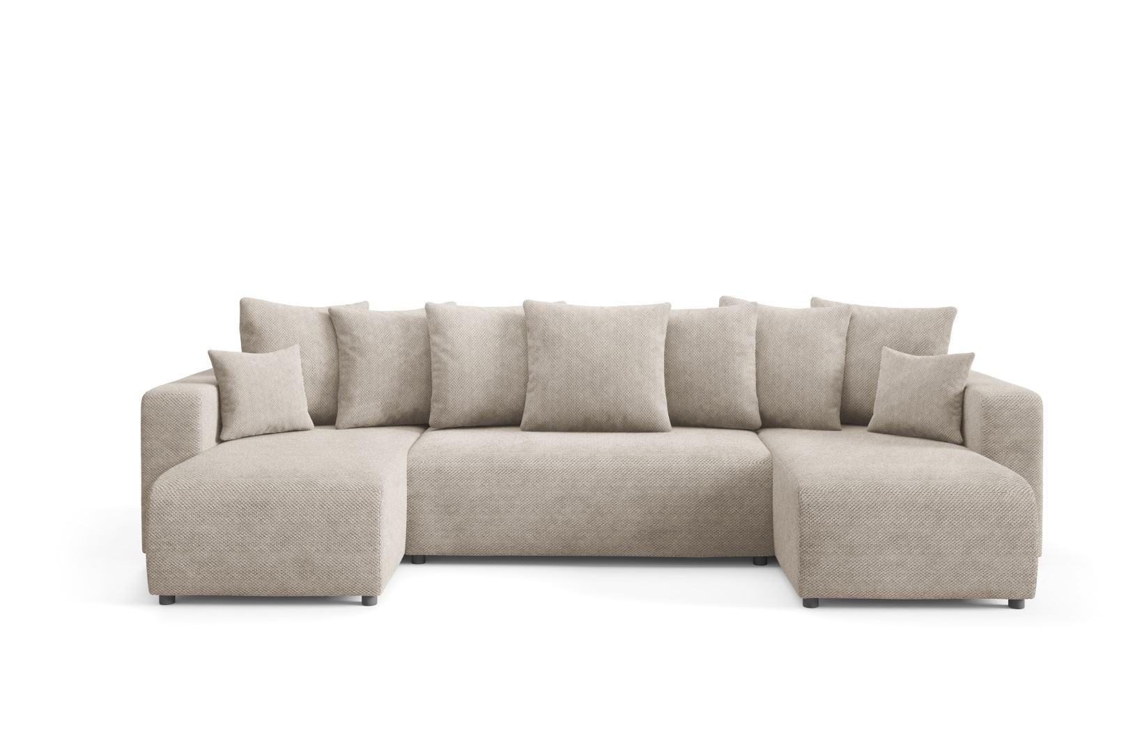 WOHNLANDSCHAFT mit Schlaffunktion Beige - Beige, Textil (318/88/145cm) - Furnisell