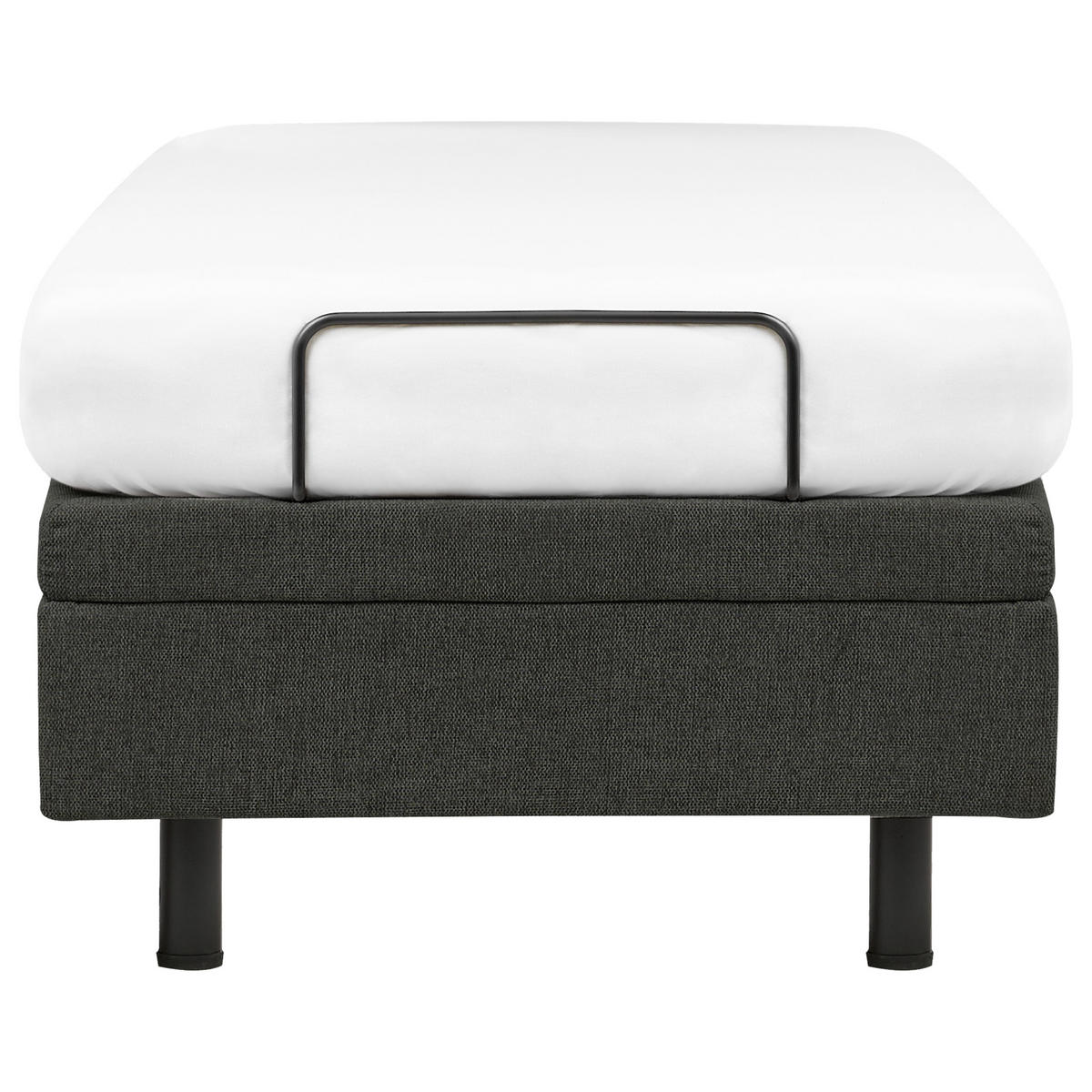 VERSTELLBARES-BETT 80/200 cm Dunkelgrau Duke II - Dunkelgrau/Schwarz, Textil (80/200cm) - Beliani