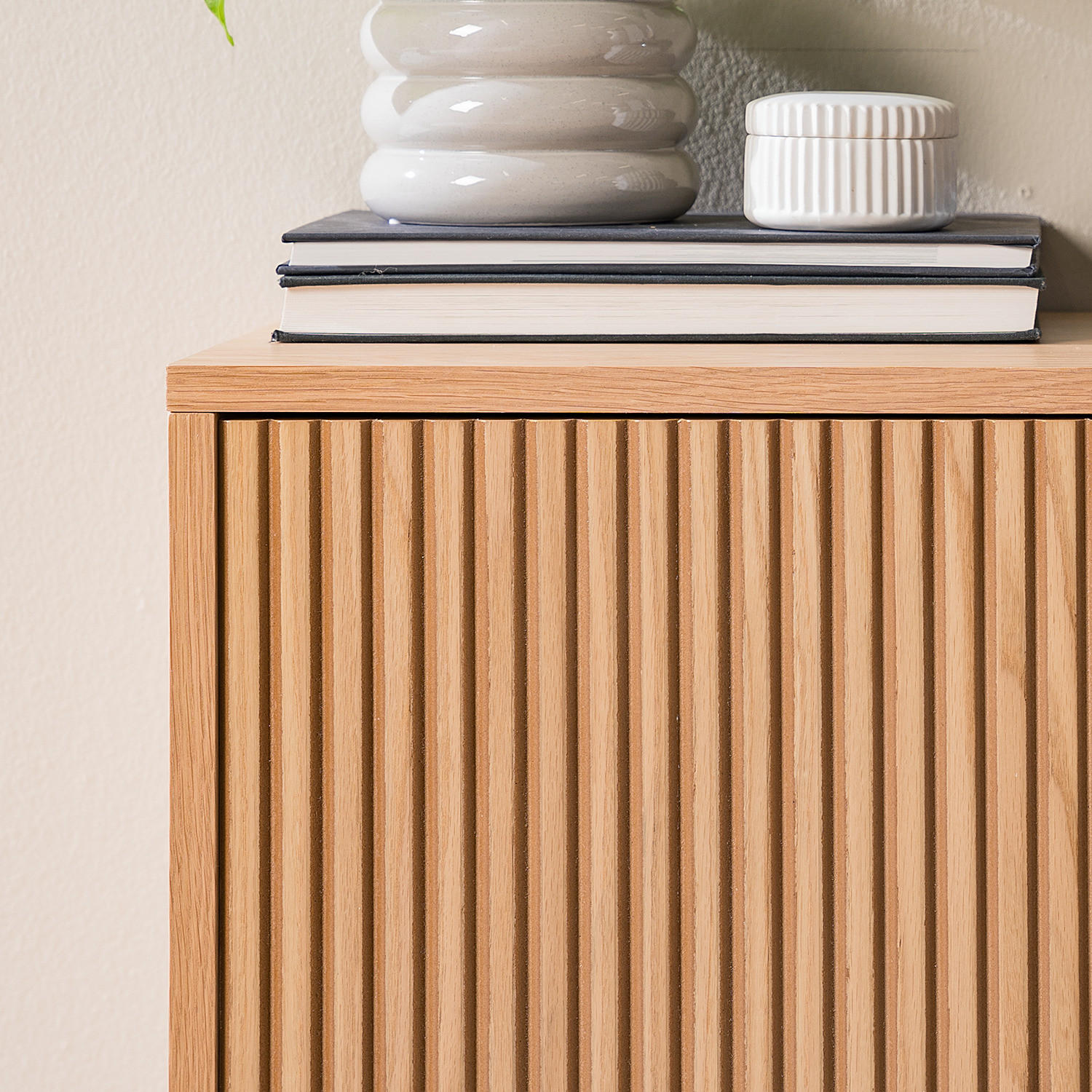 SIDEBOARD KNIVS 2 TÜREN - Eichefarben/Schwarz, Holzwerkstoff (160/75/40cm) - home24