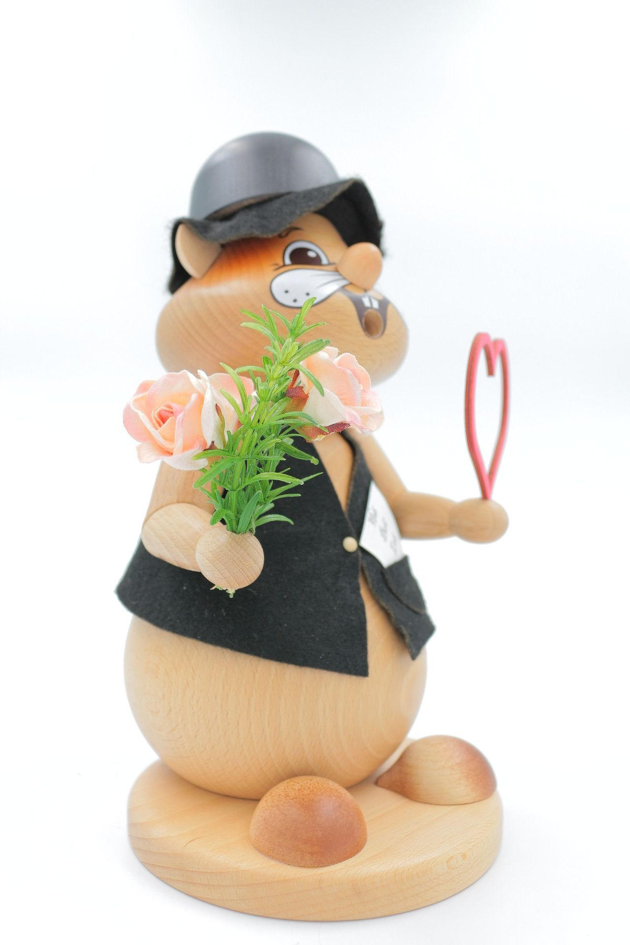 RAUCHFIGUR Hamster Romantiker 24 cm - Multicolor, Holz (15/1/0.1cm)