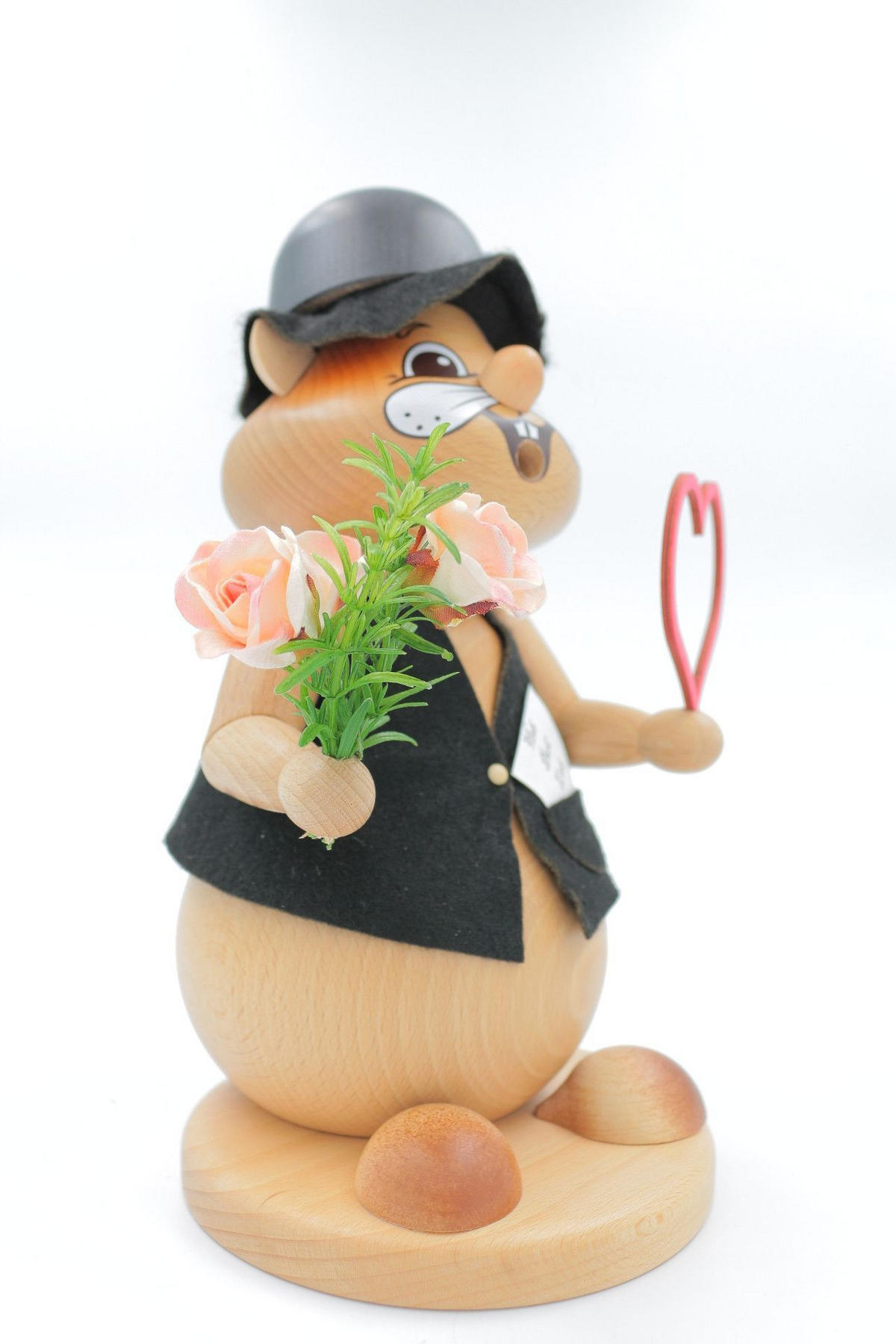 RAUCHFIGUR Hamster Romantiker 24 cm - Multicolor, Holz (15/1/0.1cm)