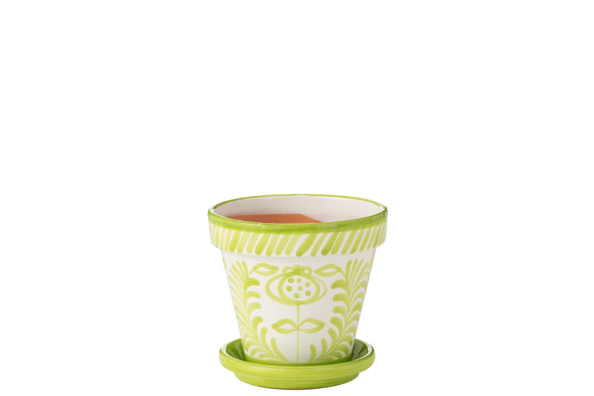 BLUMENTOPF GRANADA PATTERN - Töpferei - Grun - M - Ø 27 cm - Multicolor, Keramik (27/25cm) - J-Line