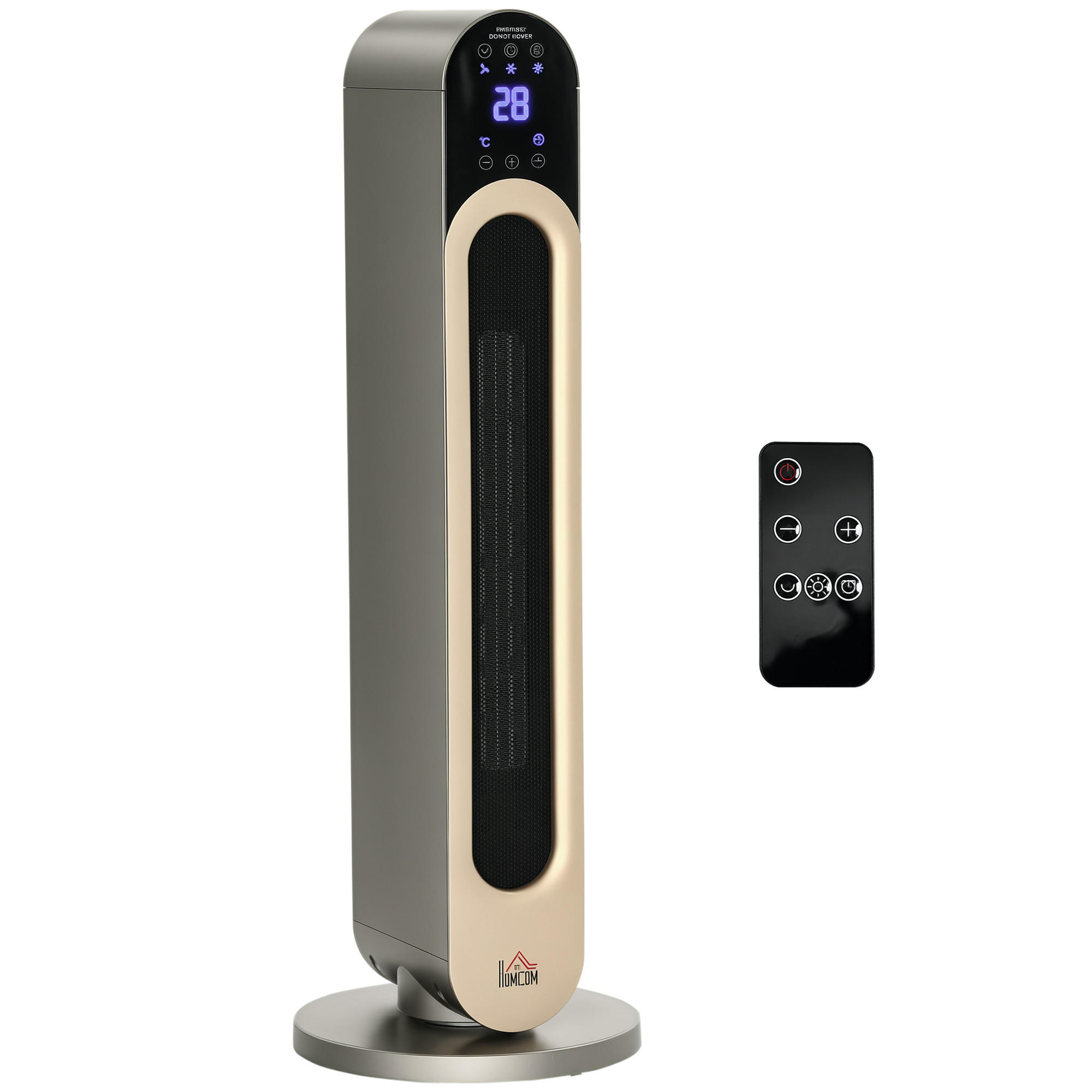 HEIZLÜFTER DE-17022 Oszillierend PTC 1100/2200 W Schwarz - Silberfarben, Kunststoff (25/73.5/25cm) - ComfortXL