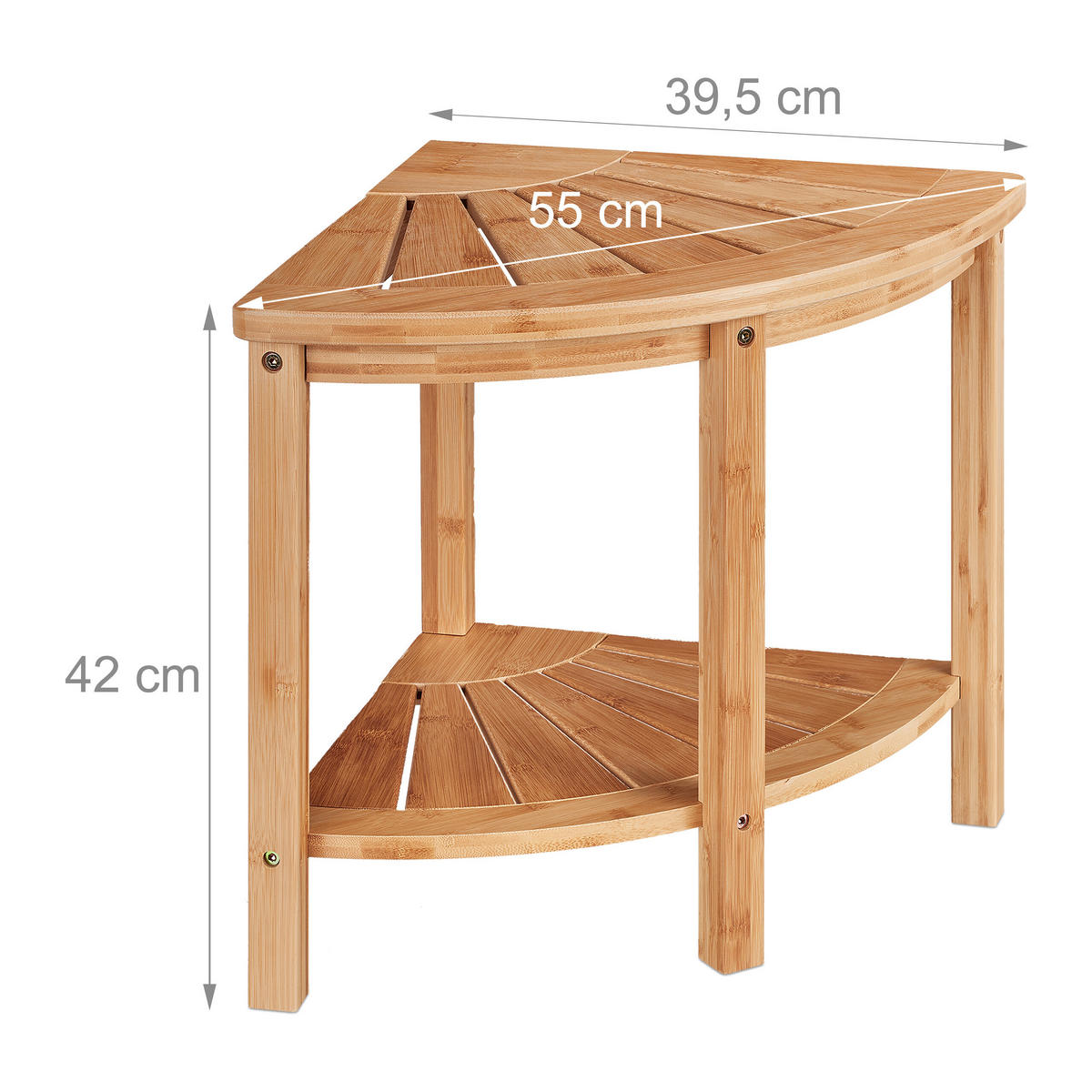 ECKREGAL - Hellbraun, Holz (55/42/39.5cm) - Relaxdays