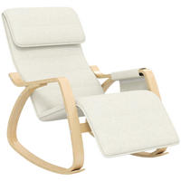 SCHAUKELSTUHL DE-17385 Cremeweiß - Creme, Holz (110/91/67cm) - ComfortXL