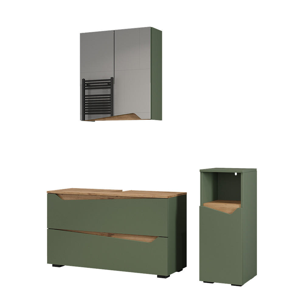 SET MOBILIER BAIE Marelle, Verde/Stejar artizanal, 3 piese - verde/stejar Artisan, compozit lemnos (100/57.5/35cm) - Vicco
