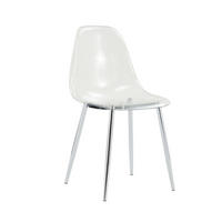 ESSZIMMERSTUHL 4er-Set 83 cm Kunststoff Transparent Metallbeine Silber - Silberfarben, Metall (45.7/83/44cm) - Meubliv