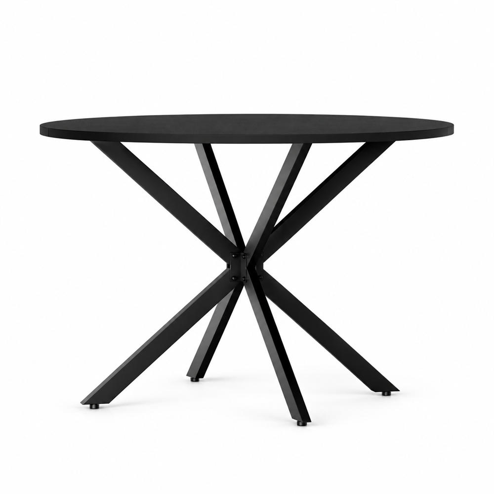 ESSTISCH rund X-Gestell Schwarz Ø 120 cm - Schwarz, Holzwerkstoff/Metall (120/120/78cm)