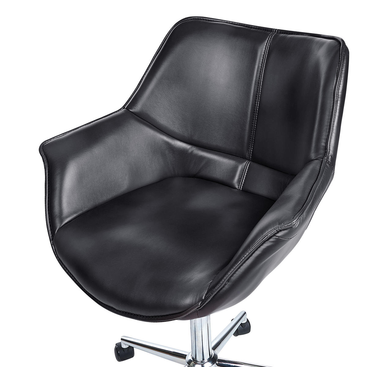 BÜROSTUHL Kunstleder Schwarz Newdale - Schwarz, Textil/Metall (62/79/62cm) - Beliani