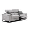 SOFA PLAUEN 3-Sitzer mit 2 Relaxfunktionen, hellgrau - Silberfarben/Hellgrau, Holzwerkstoff/Textil (214/83/105cm) - Courtois Laville