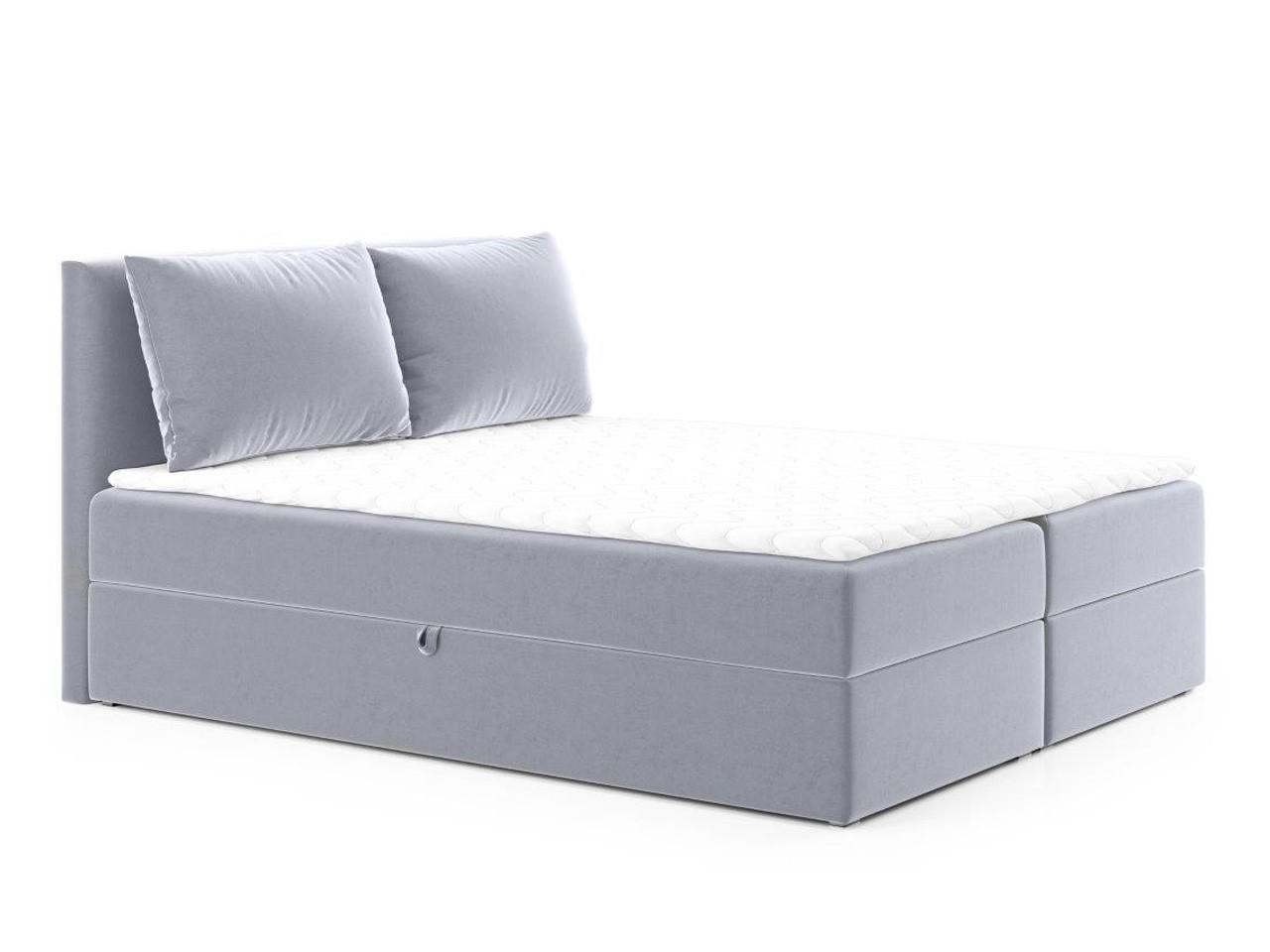 BOXBETT Egro - 180x200 - hellgrau (Paros 05, Velvet) - Hellgrau/Schwarz, Holz/Holzwerkstoff (180/200cm) - Sofnet