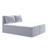 BOXBETT Egro - 180x200 - hellgrau (Paros 05, Velvet) - Hellgrau/Schwarz, Holz/Holzwerkstoff (180/200cm) - Sofnet