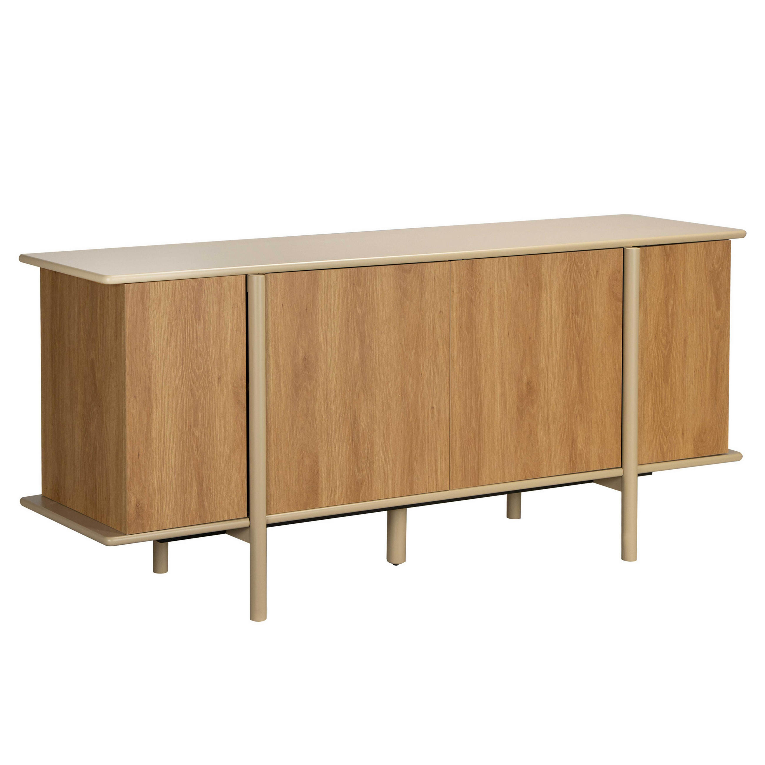 SIDEBOARD mit 4 Türen, Beige - Beige, Holz (180/75/40cm) - Oviala