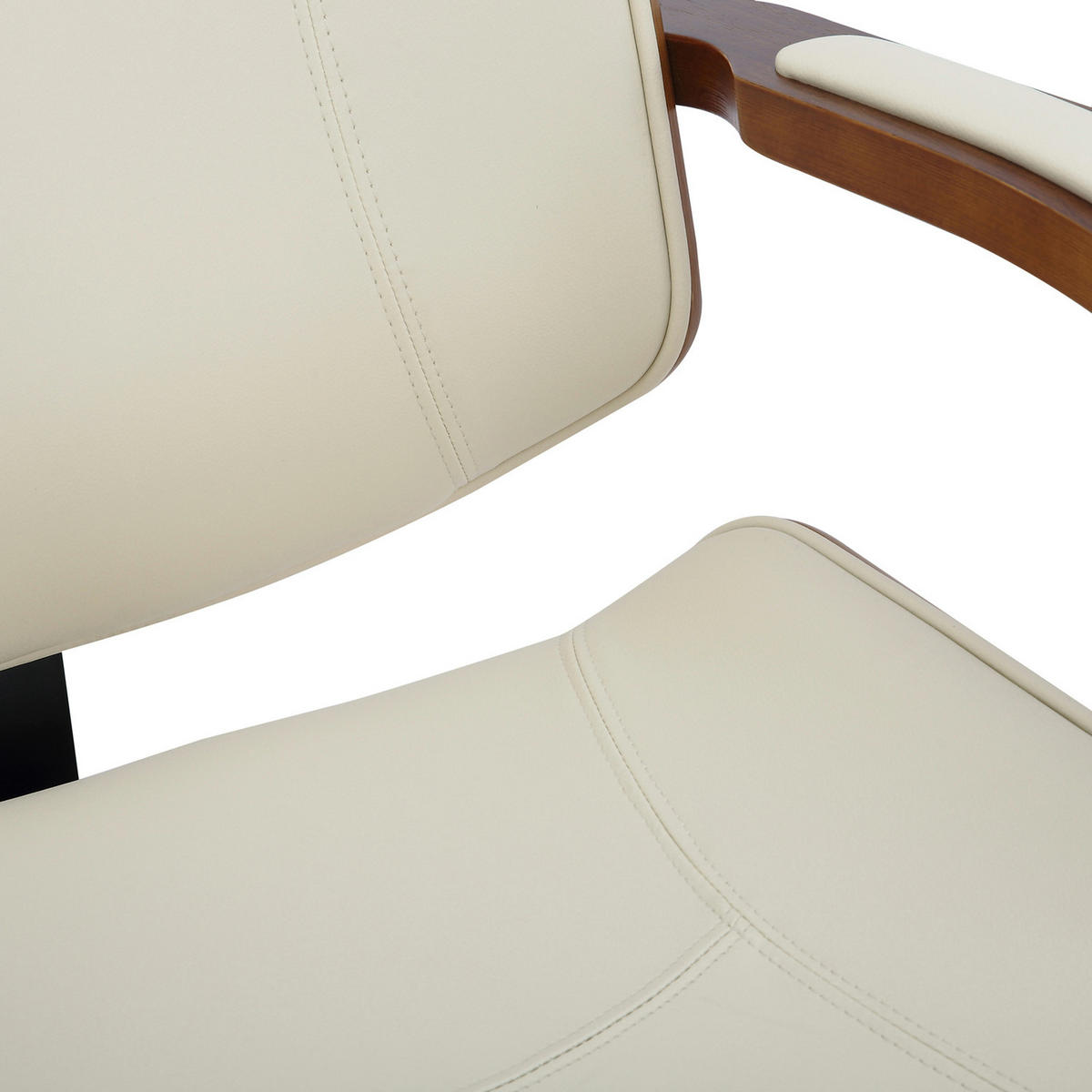 BÜROSTUHL Daytona, Walnuss/Creme - Creme, Textil/Metall (70/125/70cm) - TPFLiving
