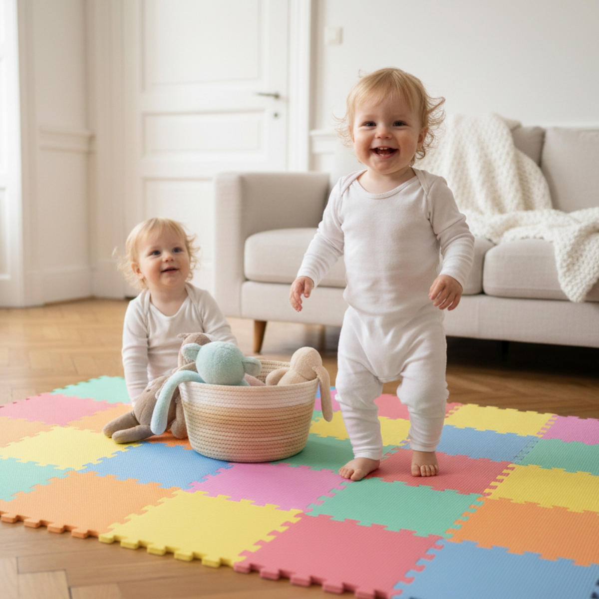 SPIELMATTE ab Null - 90 cm Baby Puzzlematte Bunt - Multicolor, Kunststoff (30/30cm) - Littletom