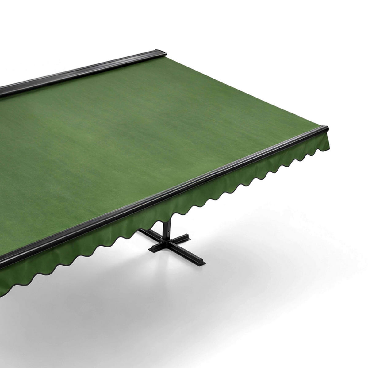 DOPPELSCHRÄGMARKISE 3x4m, Kaktusgrün - Dunkelgrün, Metall (300/250/400cm) - Oviala