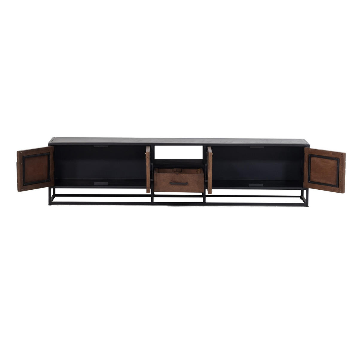 TV-SCHRANK Herringbone aus Mangoholz 250cm, natürlich - Braun, Holz (250/50/40cm) - Giga Meubel