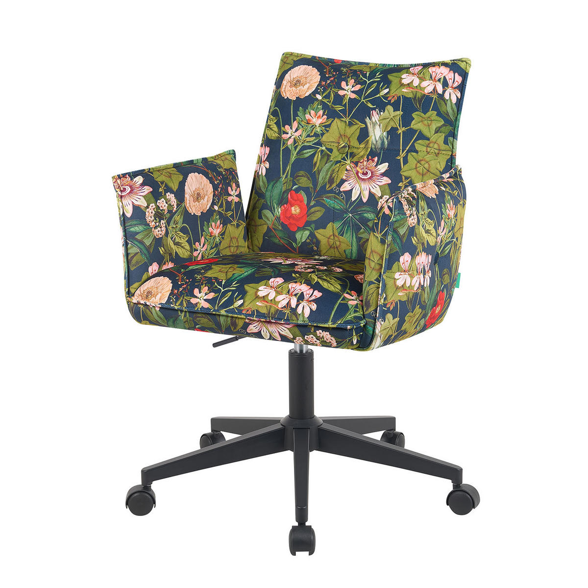 BÜROSTUHL Mika-Malu - Multicolor/Schwarz, Textil/Metall (60/85/63cm) - DUBI Möbel