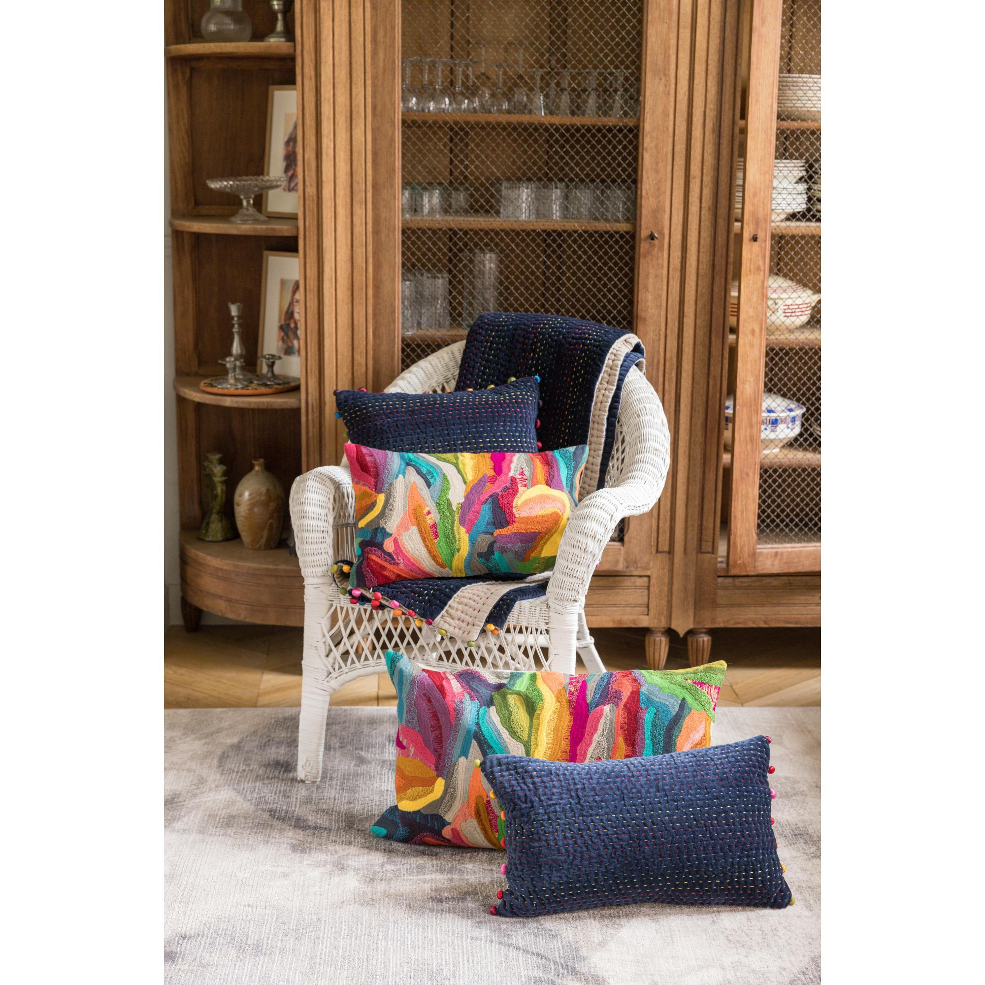 KISSEN Gastounet kobalt 30 x 50 cm - Dunkelblau, Textil (30/50cm) - Vivaraise