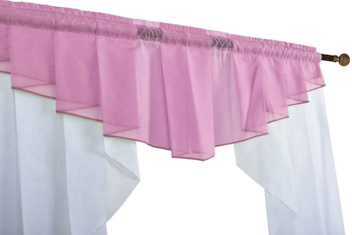 SCHEIBENGARDINE MEIßEN 100x100 cm Rosa - Rosa, Textil (100/100cm) - Gardinenbox