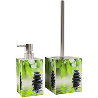 BADEZIMMER Set Harmony - Grün, Kunststoff (7/17/7cm) - Sanilo