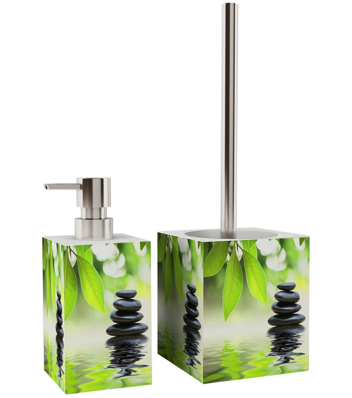 BADEZIMMER Set Harmony - Grün, Kunststoff (7/17/7cm) - Sanilo