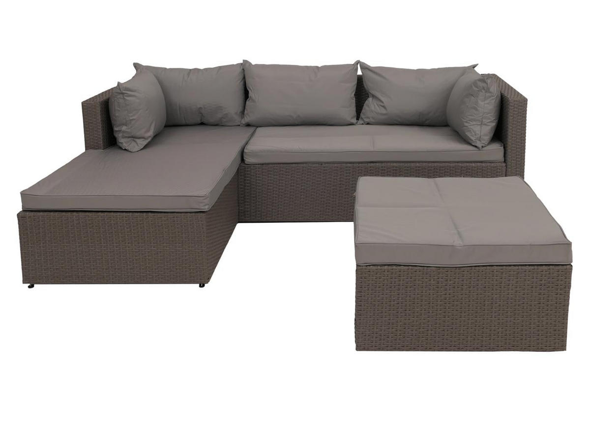 GARTEN-SET Grau Polster Hellgrau - Grau, Textil - PROREGAL