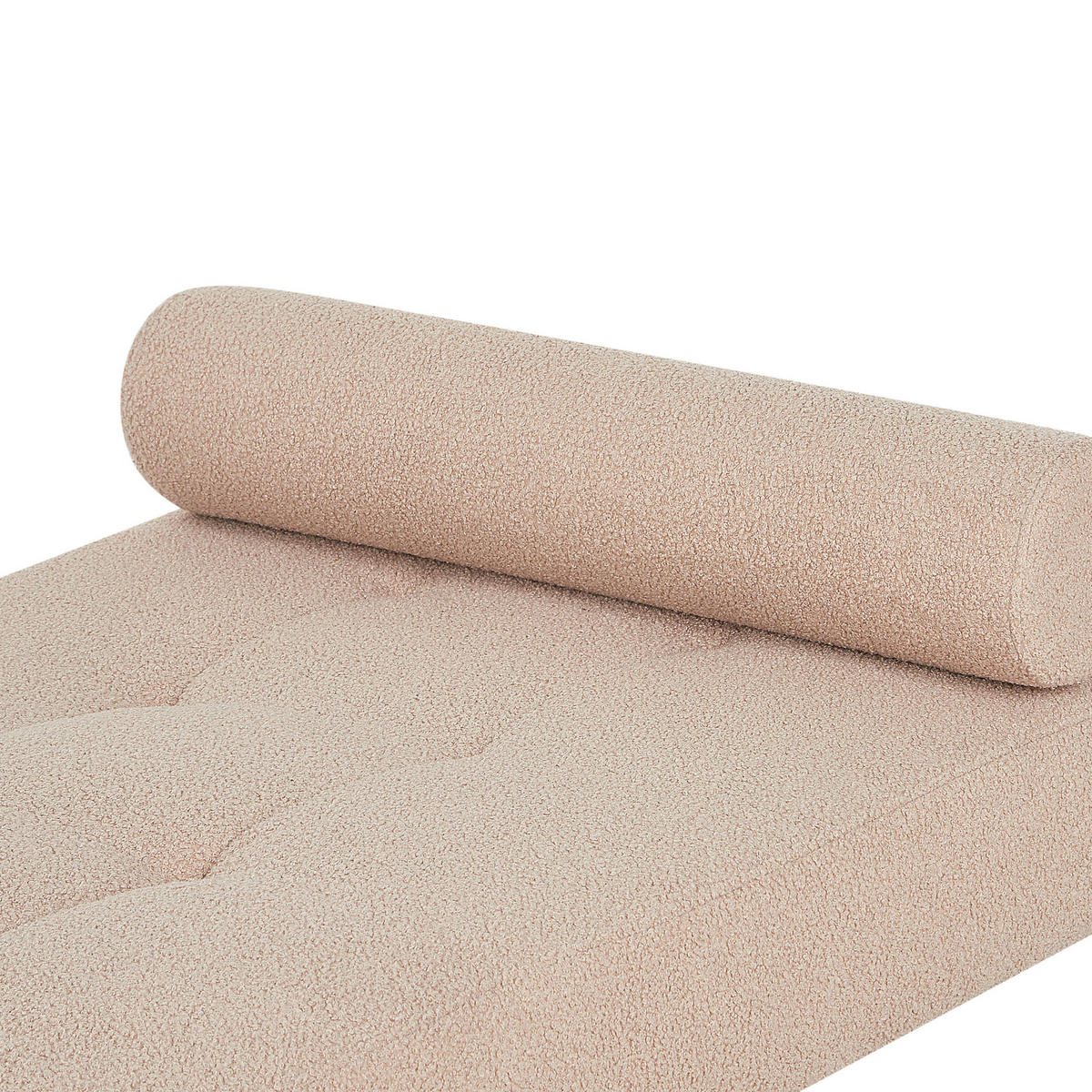 ČALOUNĚNÉ LEHÁTKO CHAISE LONGUE Bouclé Béžové Chinon - černá/béžová, textil (178/41/73cm) - Beliani