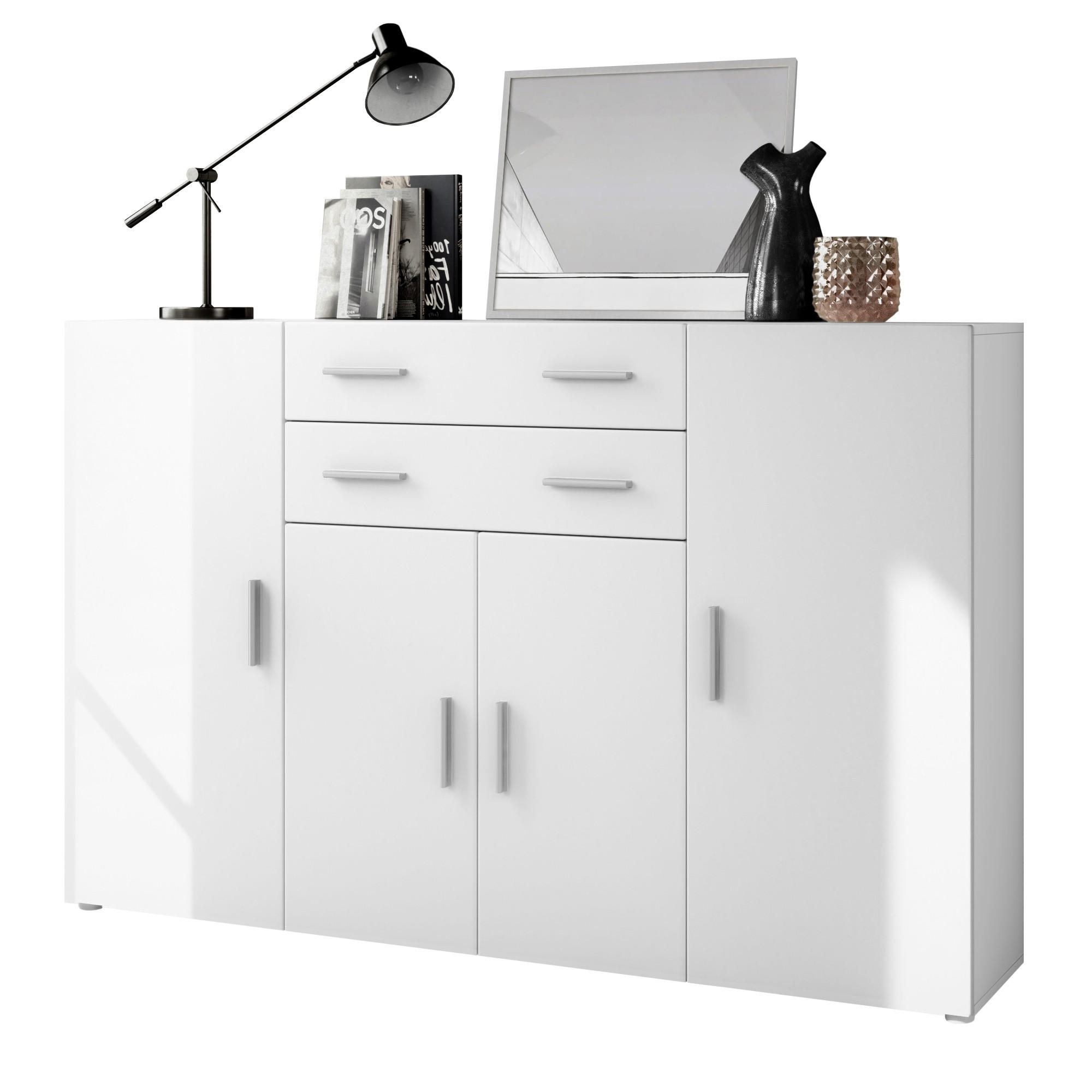 HIGHBOARD Aron Fronten in Weiß matt - Weiß, Holzwerkstoff (166.5/106.5/35cm) - Vladon